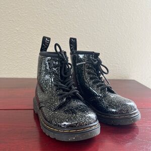 Dr. Martens Black Glitter Kids Boots size 8